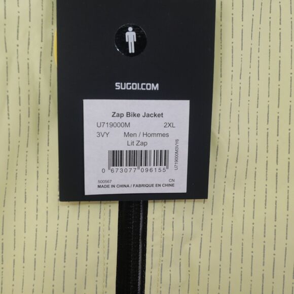 NEW SUGOI Zap Training Men's Reflective Cycling Jacket 2XL Lit Zap Yellow - Picture 3 of 8